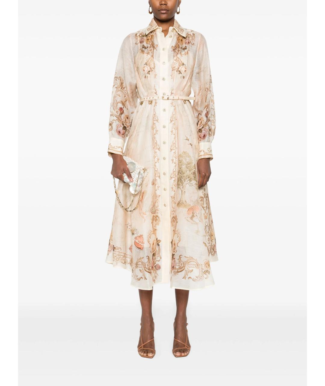 ZIMMERMANN Мульти льняное повседневное платье, фото 2