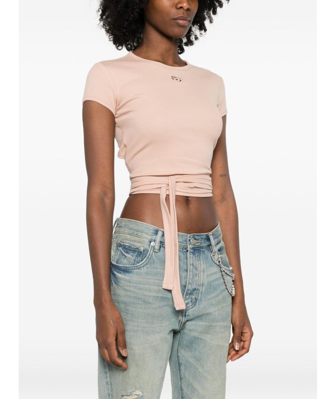 DIESEL Розовая хлопковая футболка, фото 4