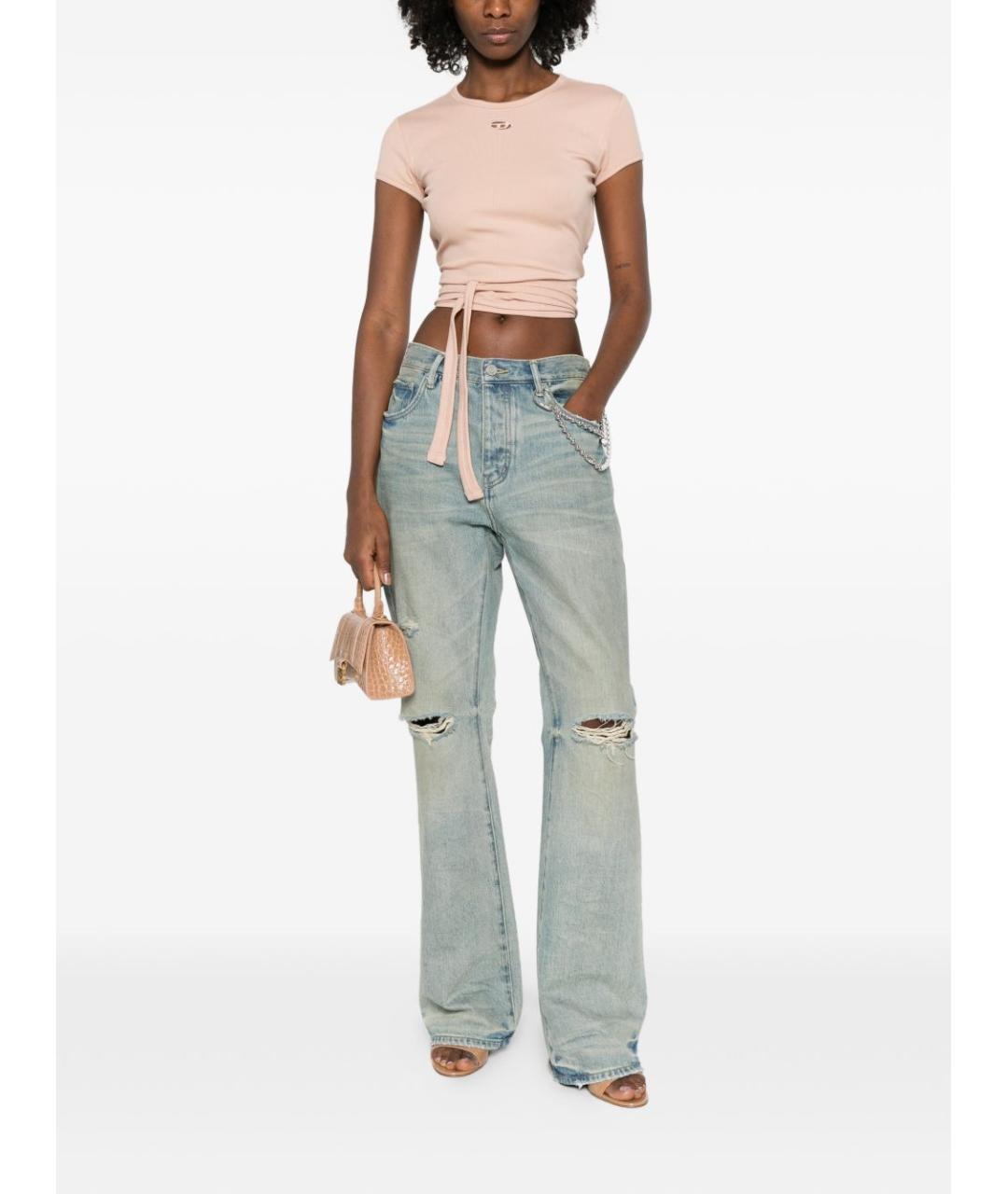 DIESEL Розовая хлопковая футболка, фото 3