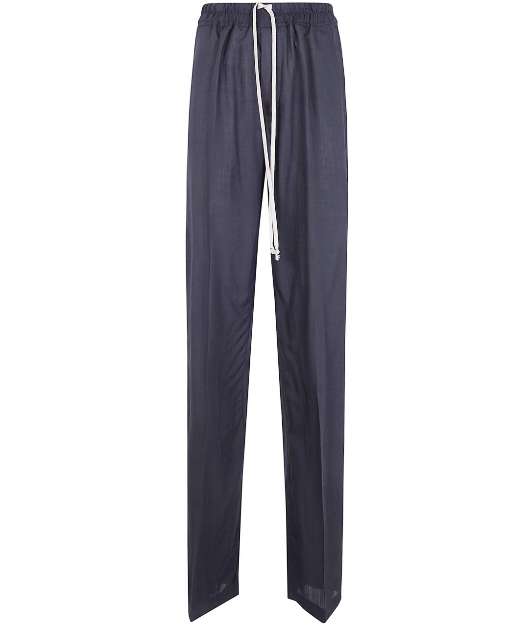 RICK OWENS Черные хлопковые прямые брюки, фото 1