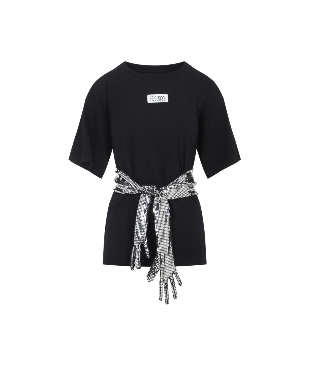 MM6 MAISON MARGIELA Черная хлопковая футболка, фото 1