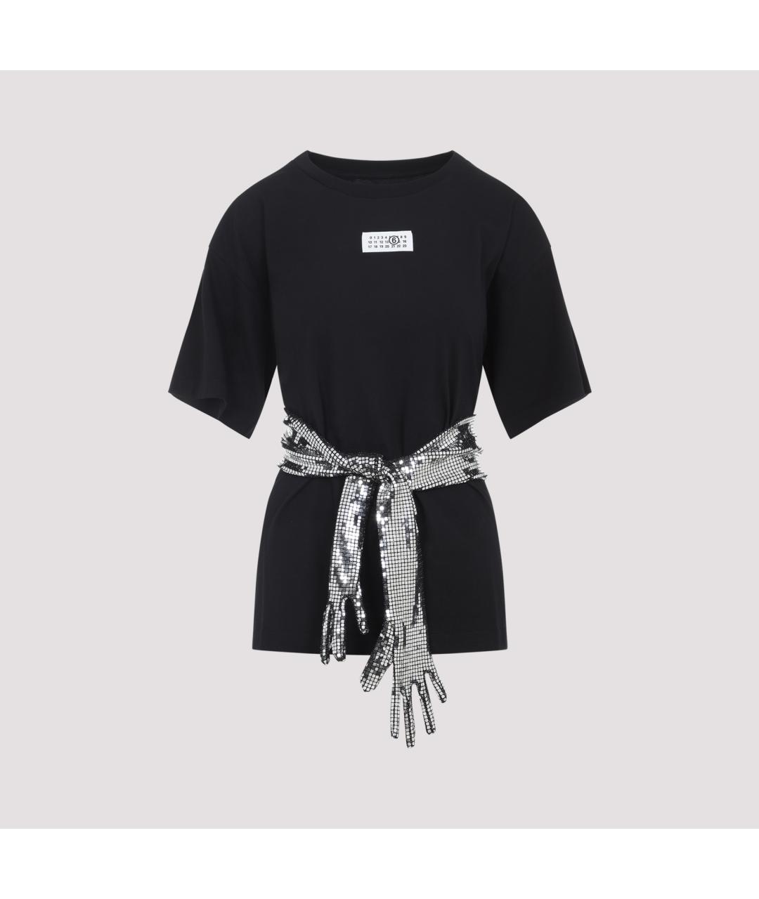 MM6 MAISON MARGIELA Черная хлопковая футболка, фото 2