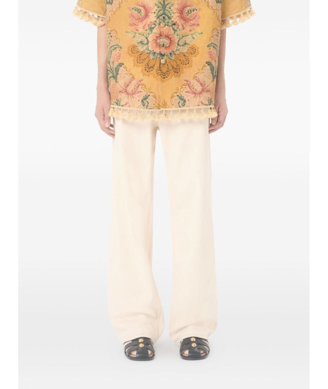 VALENTINO Бежевые прямые джинсы, фото 2