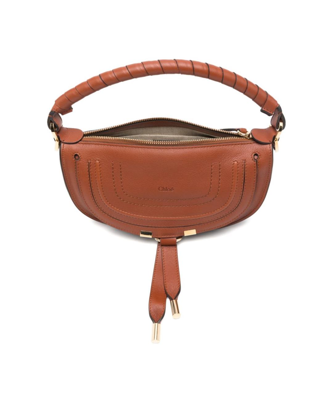 CHLOE Коричневая кожаная сумка через плечо, фото 5