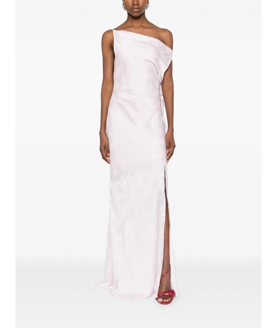 ROTATE Розовое полиэстеровое повседневное платье, фото 2