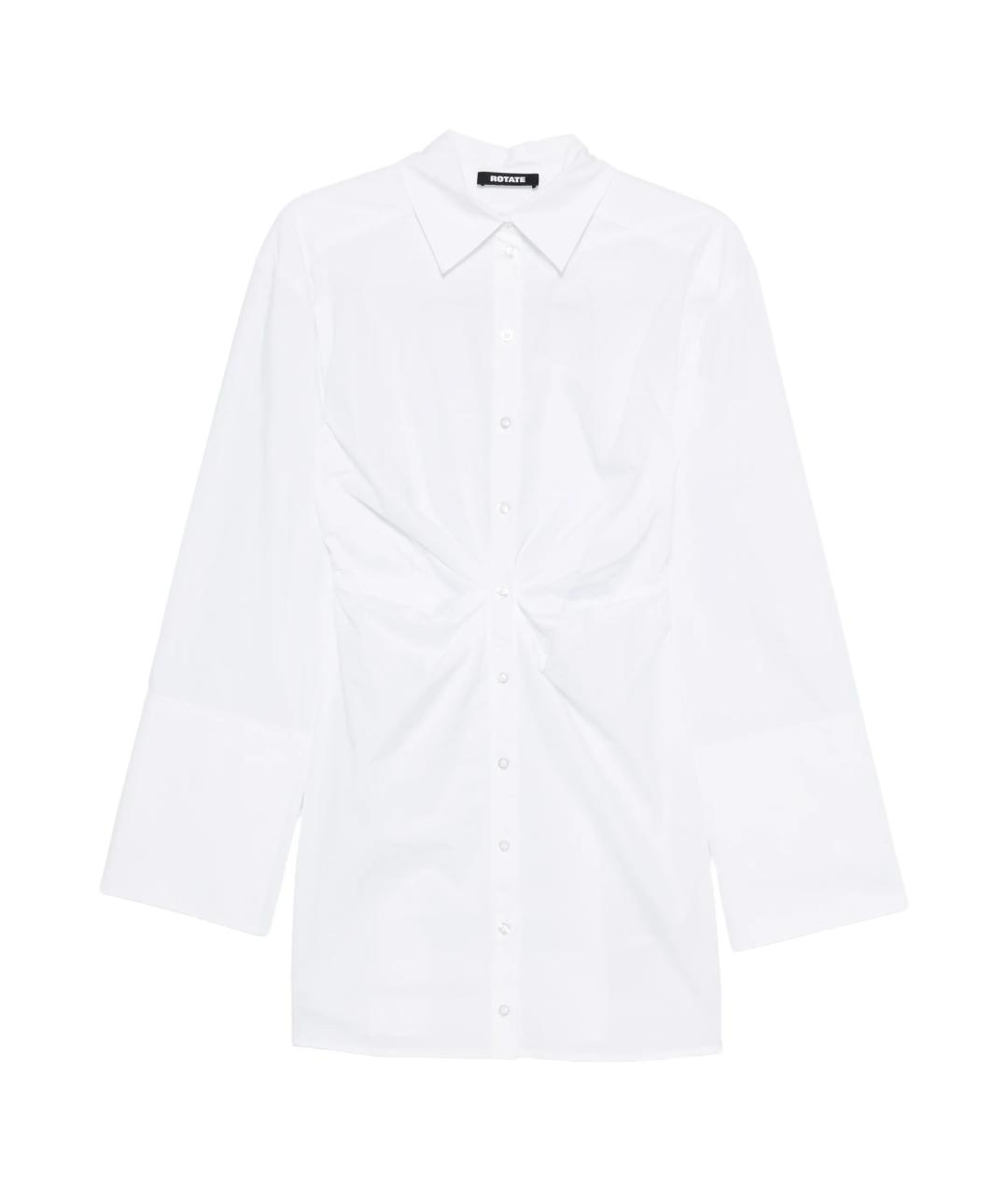 ROTATE Белое хлопковое повседневное платье, фото 1