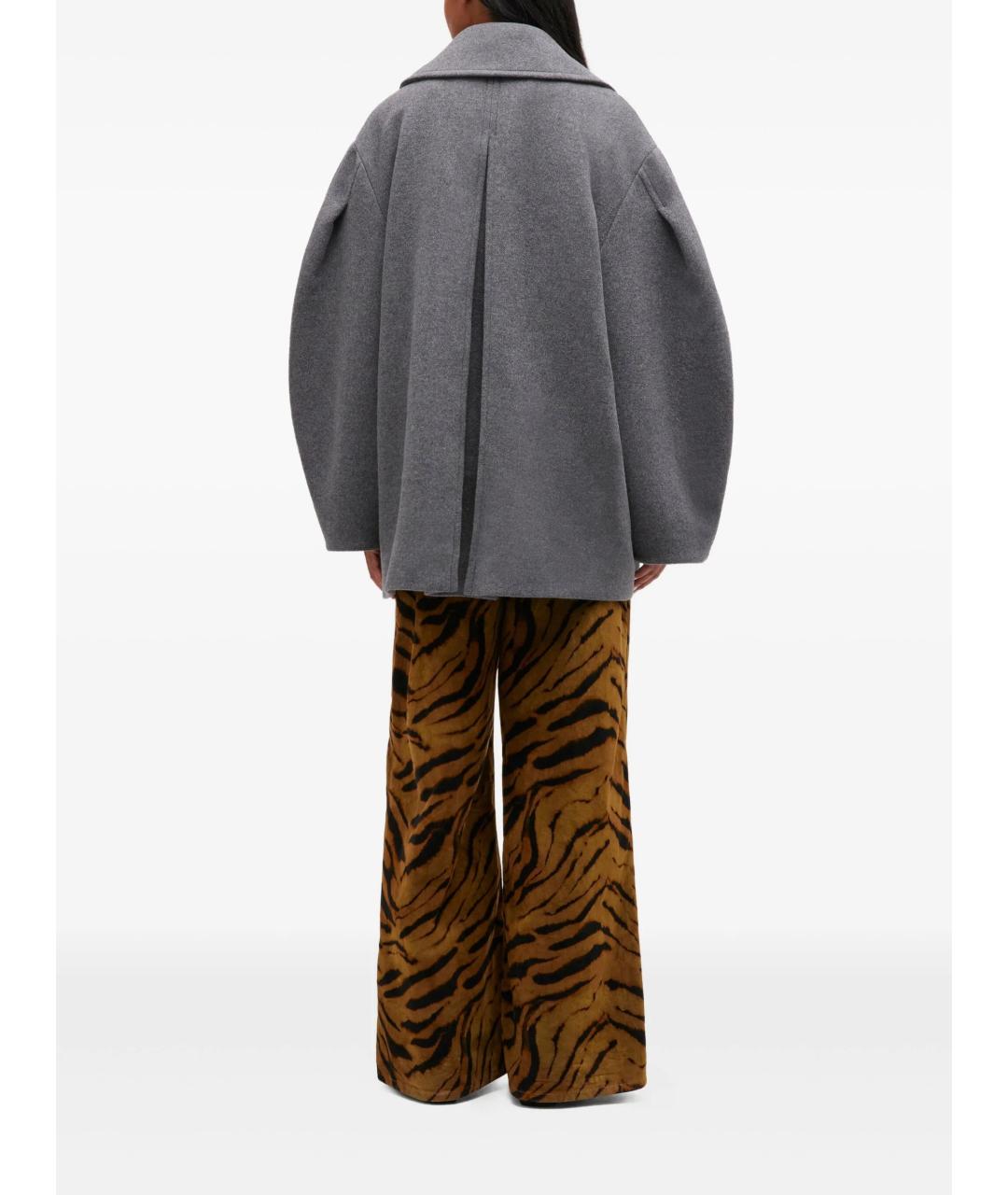 GANNI Серое шерстяное пальто, фото 3