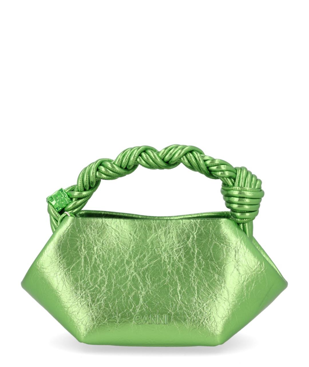 GANNI Зеленая сумка с короткими ручками из искусственной кожи, фото 3