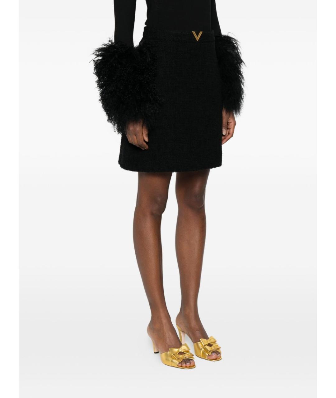 VALENTINO Черная шерстяная юбка мини, фото 5