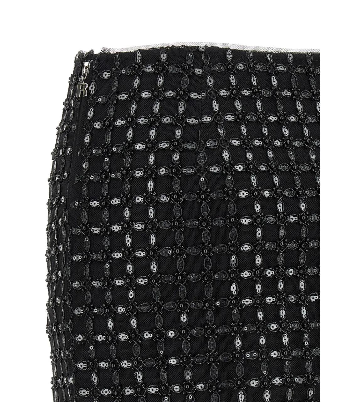 ROTATE Черная вискозная юбка мини, фото 4