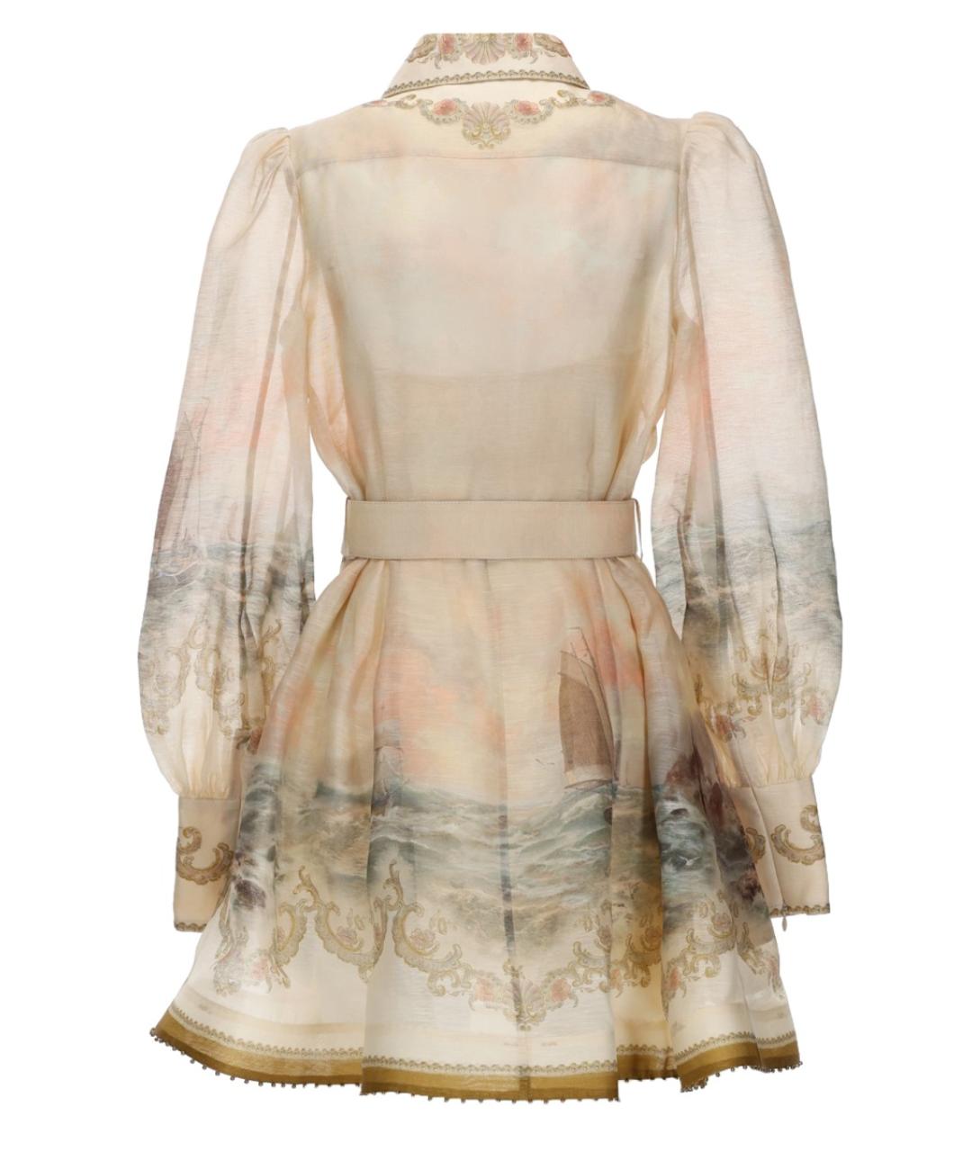 ZIMMERMANN Мульти льняное повседневное платье, фото 3