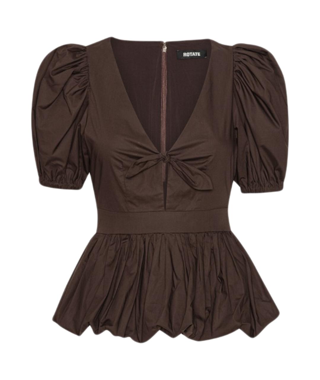 ROTATE Коричневая хлопковая рубашка, фото 1