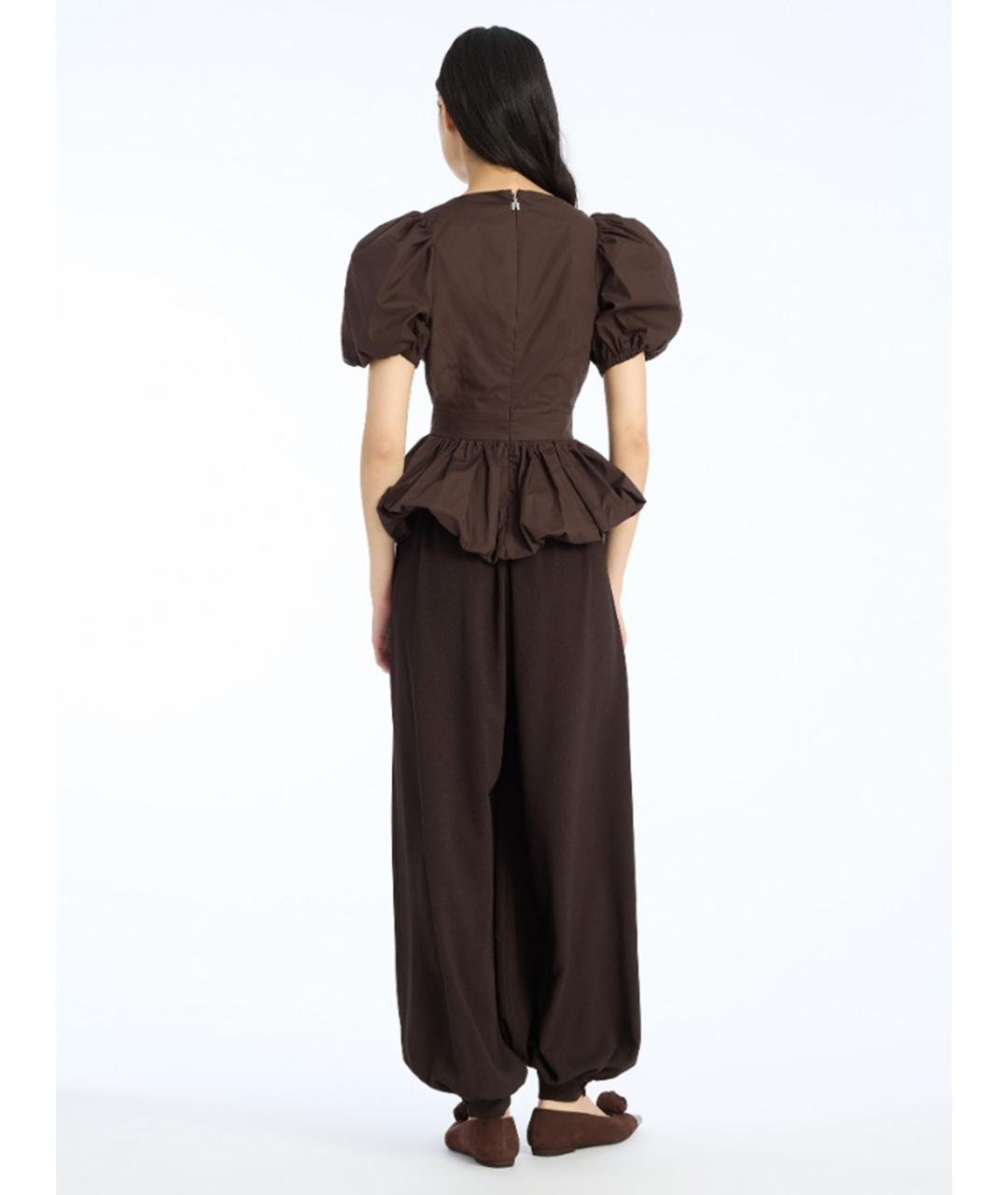 ROTATE Коричневая хлопковая рубашка, фото 3