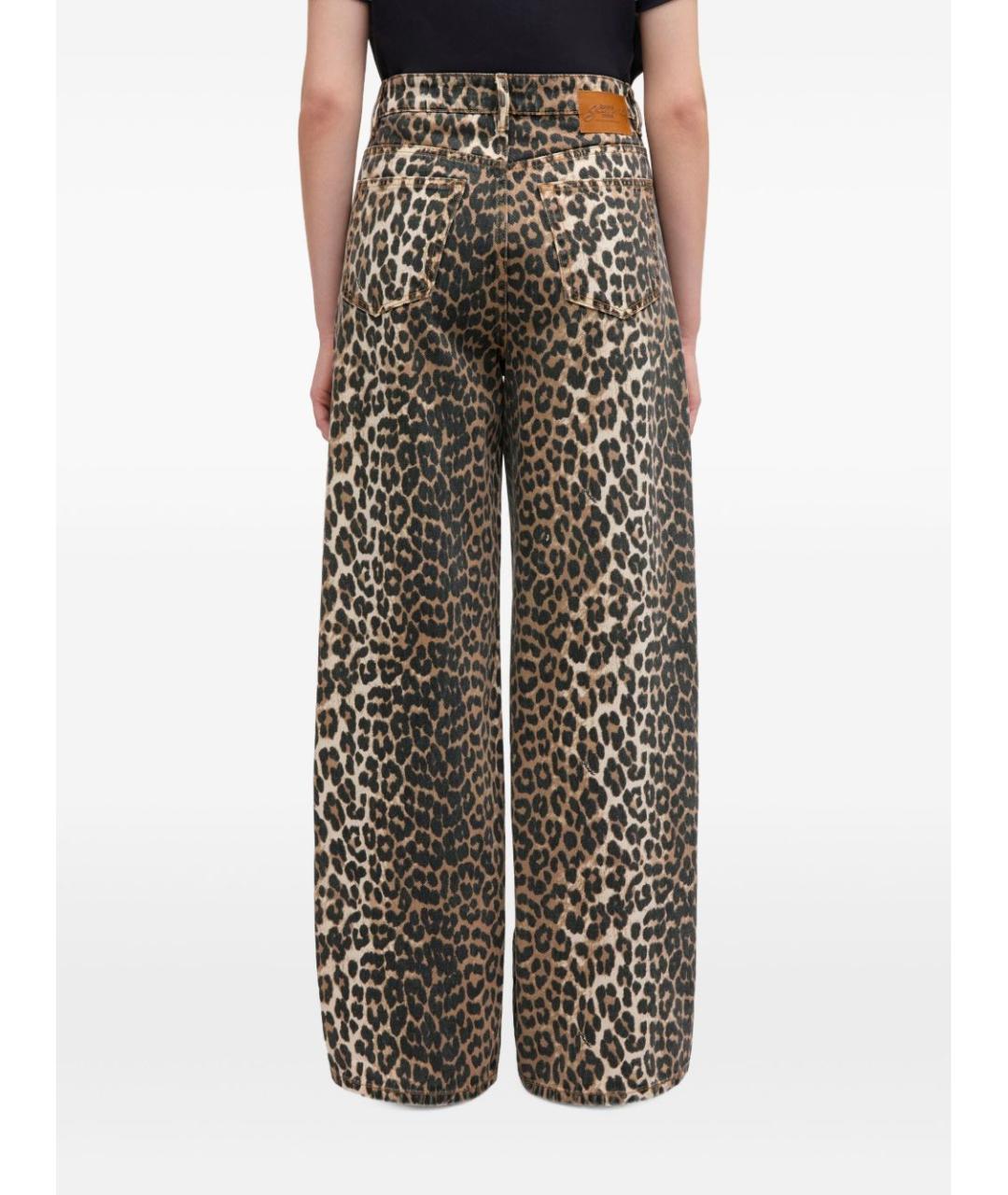 GANNI Коричневые хлопковые прямые джинсы, фото 2