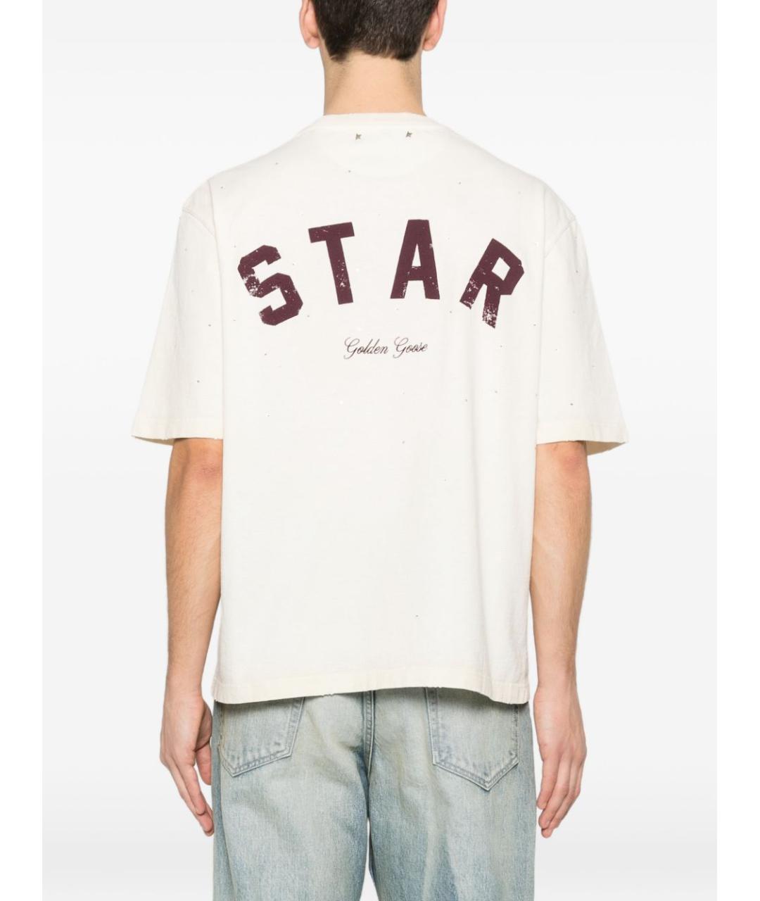 GOLDEN GOOSE DELUXE BRAND Белая хлопковая футболка, фото 5