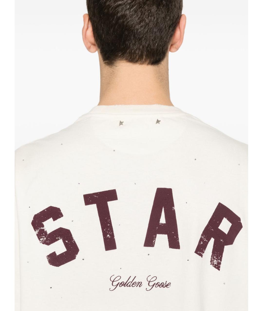GOLDEN GOOSE DELUXE BRAND Белая хлопковая футболка, фото 3
