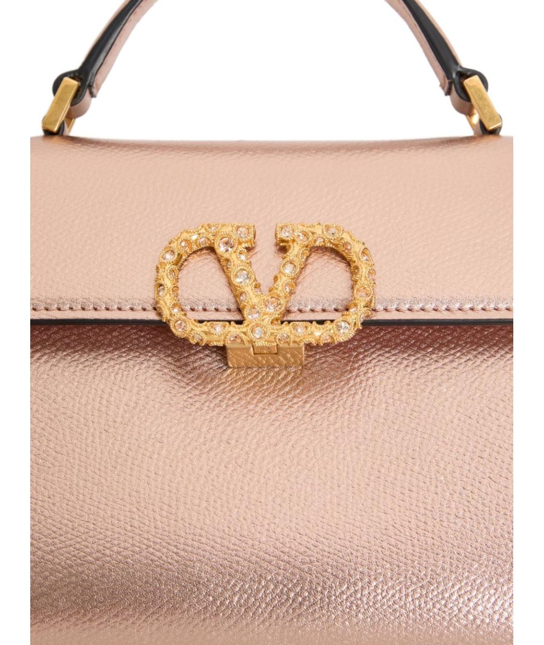 VALENTINO Розовая кожаная сумка через плечо, фото 5