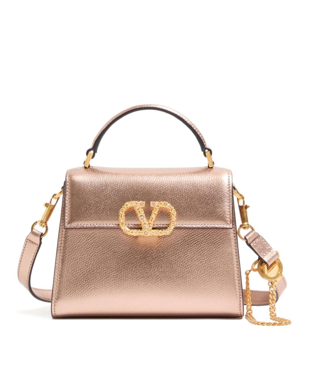 VALENTINO Розовая кожаная сумка через плечо, фото 1