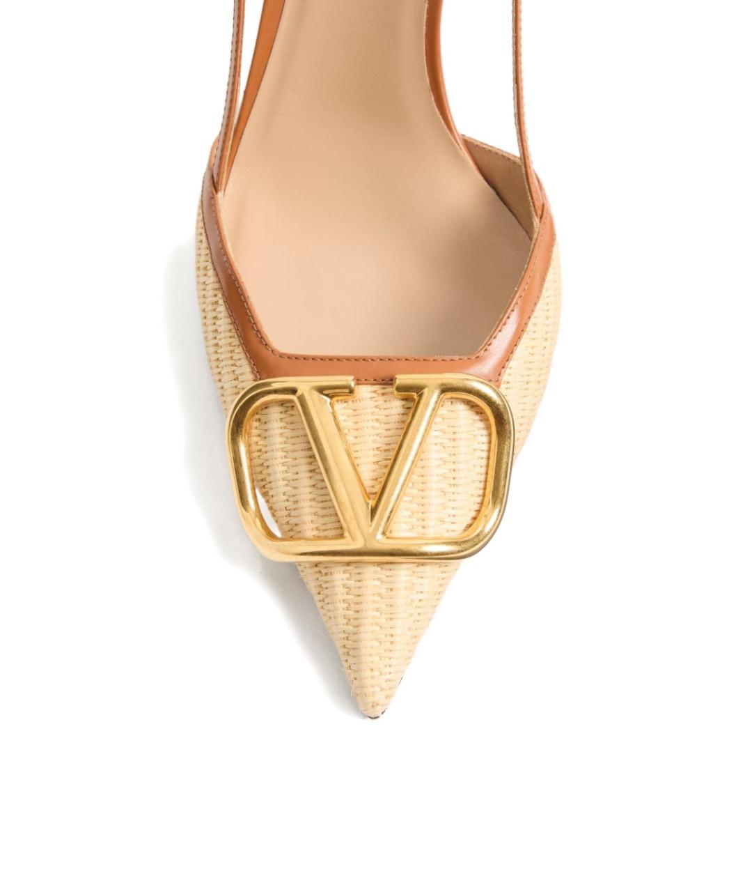 VALENTINO Бежевые текстильные туфли, фото 3