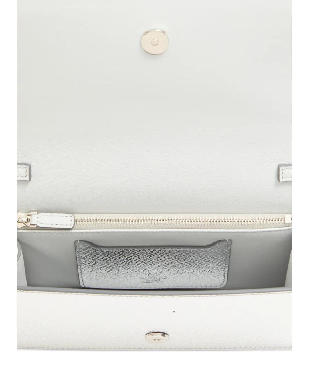 VALENTINO Серебряная кожаная сумка через плечо, фото 5