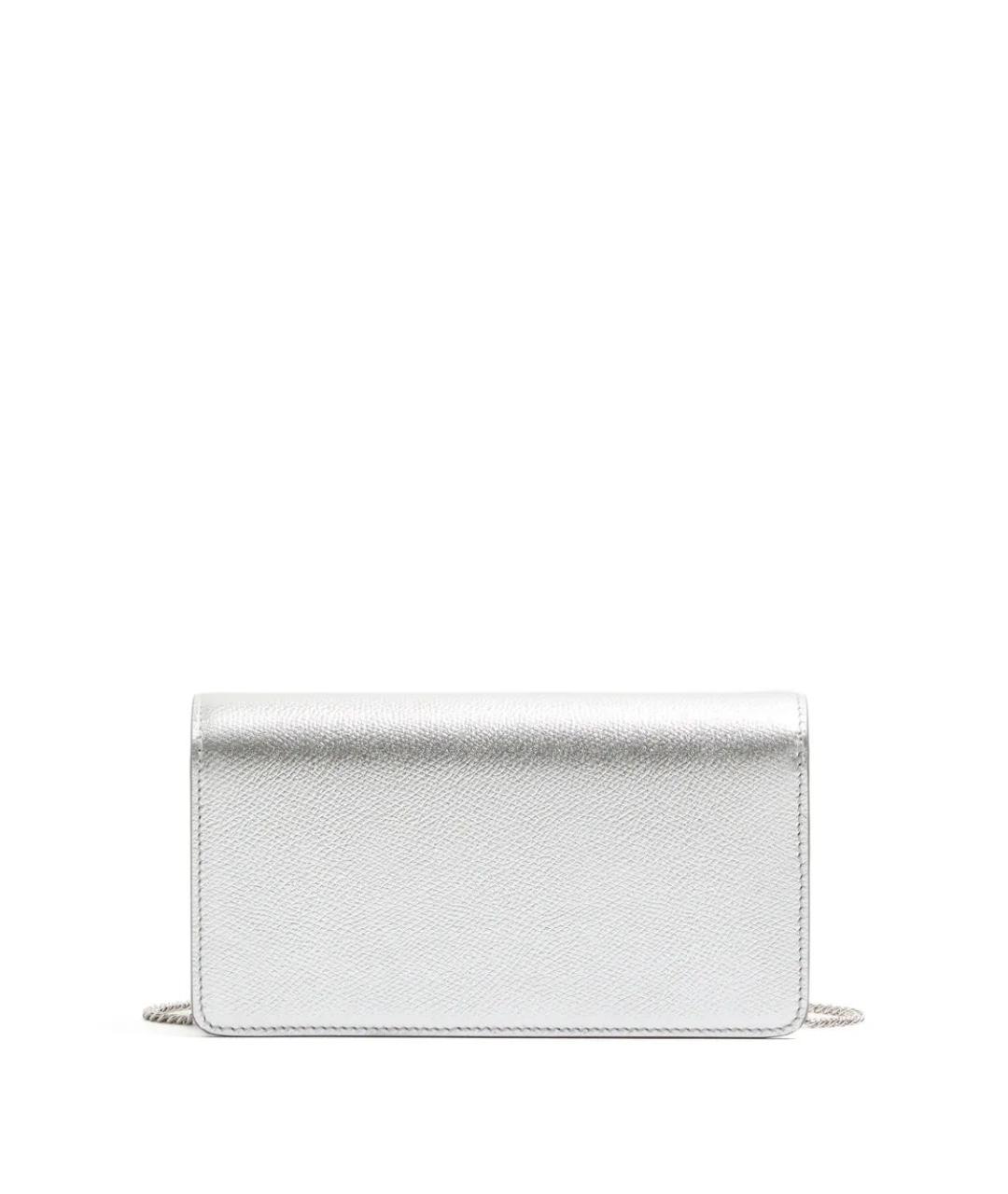VALENTINO Серебряная кожаная сумка через плечо, фото 2