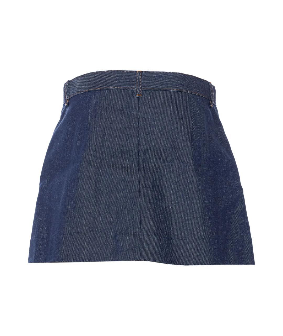 A.P.C. Синяя хлопковая юбка мини, фото 2