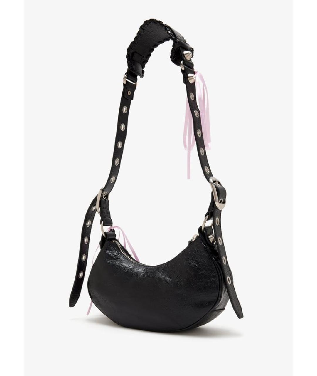 BALENCIAGA Черная кожаная сумка с короткими ручками, фото 3