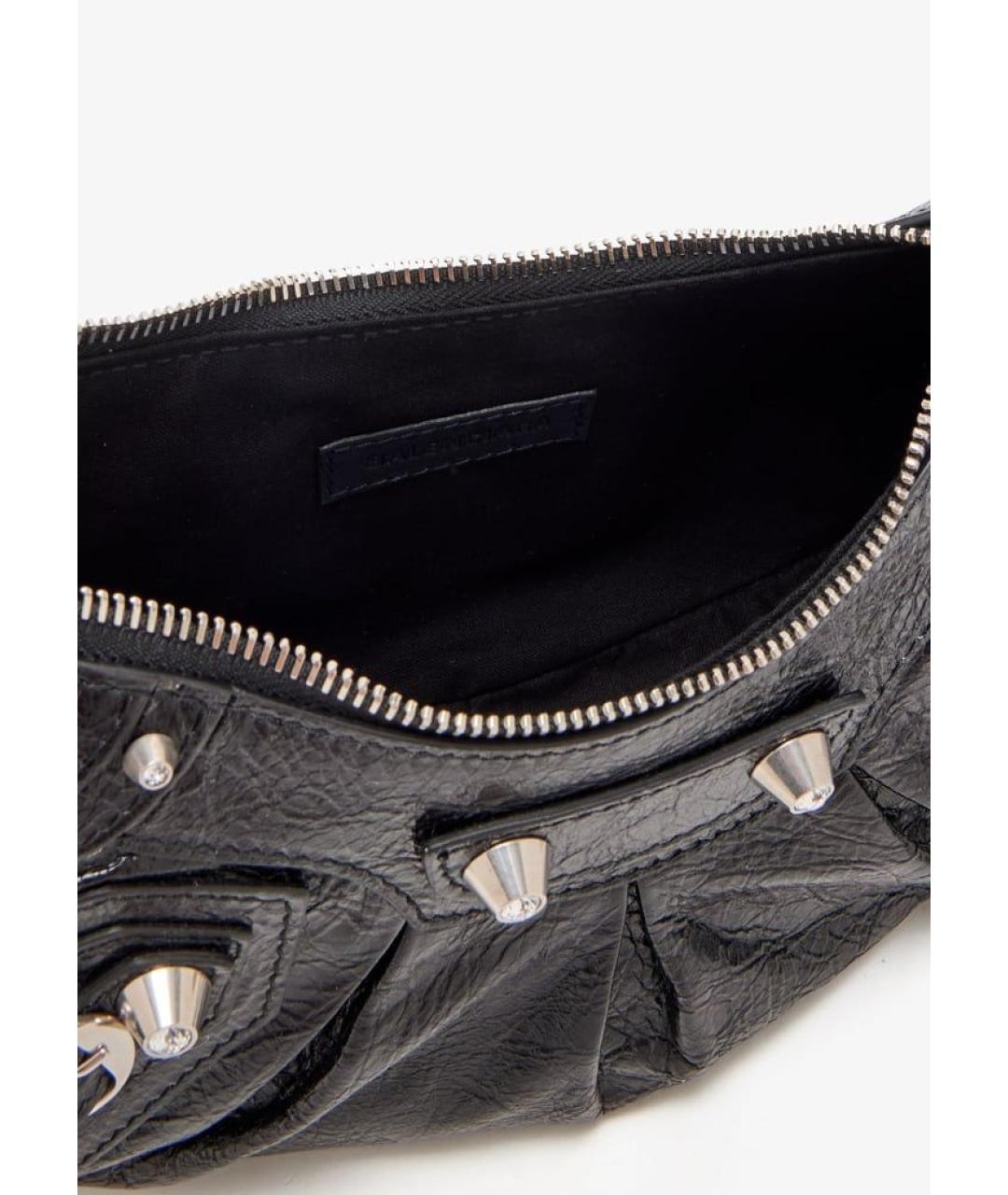 BALENCIAGA Черная кожаная сумка с короткими ручками, фото 4