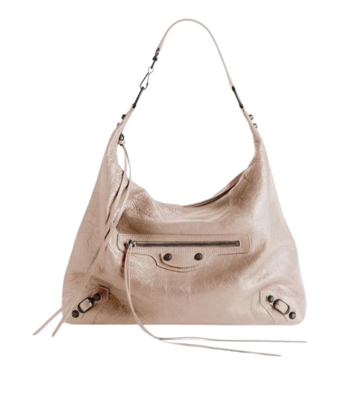 BALENCIAGA Бежевая кожаная сумка через плечо, фото 1