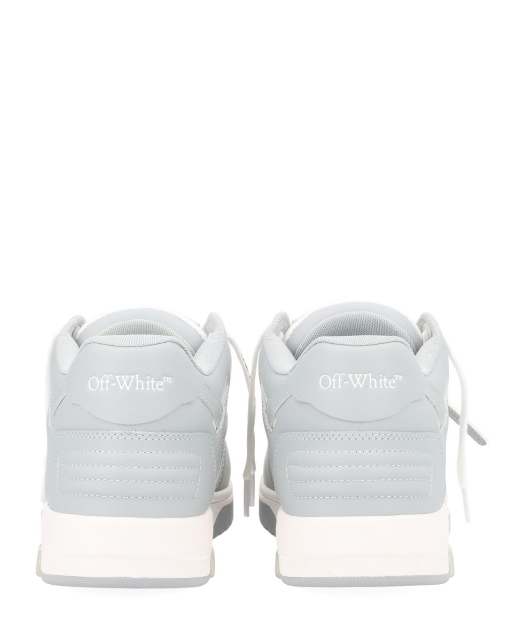 OFF-WHITE Серые кожаные низкие кроссовки / кеды, фото 4