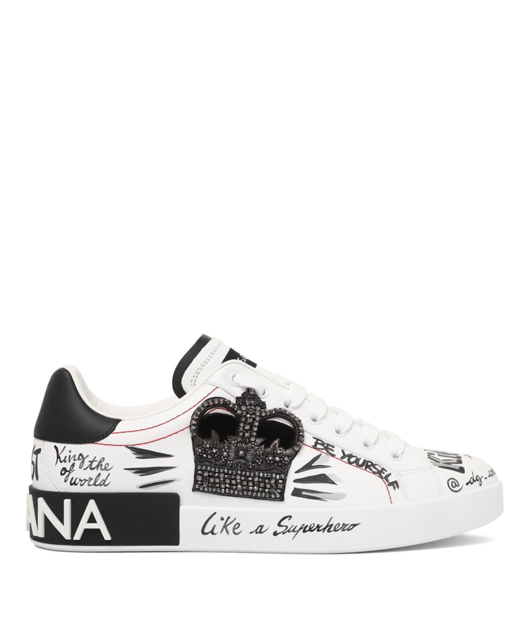 DOLCE&GABBANA Белые кожаные низкие кроссовки / кеды, фото 1