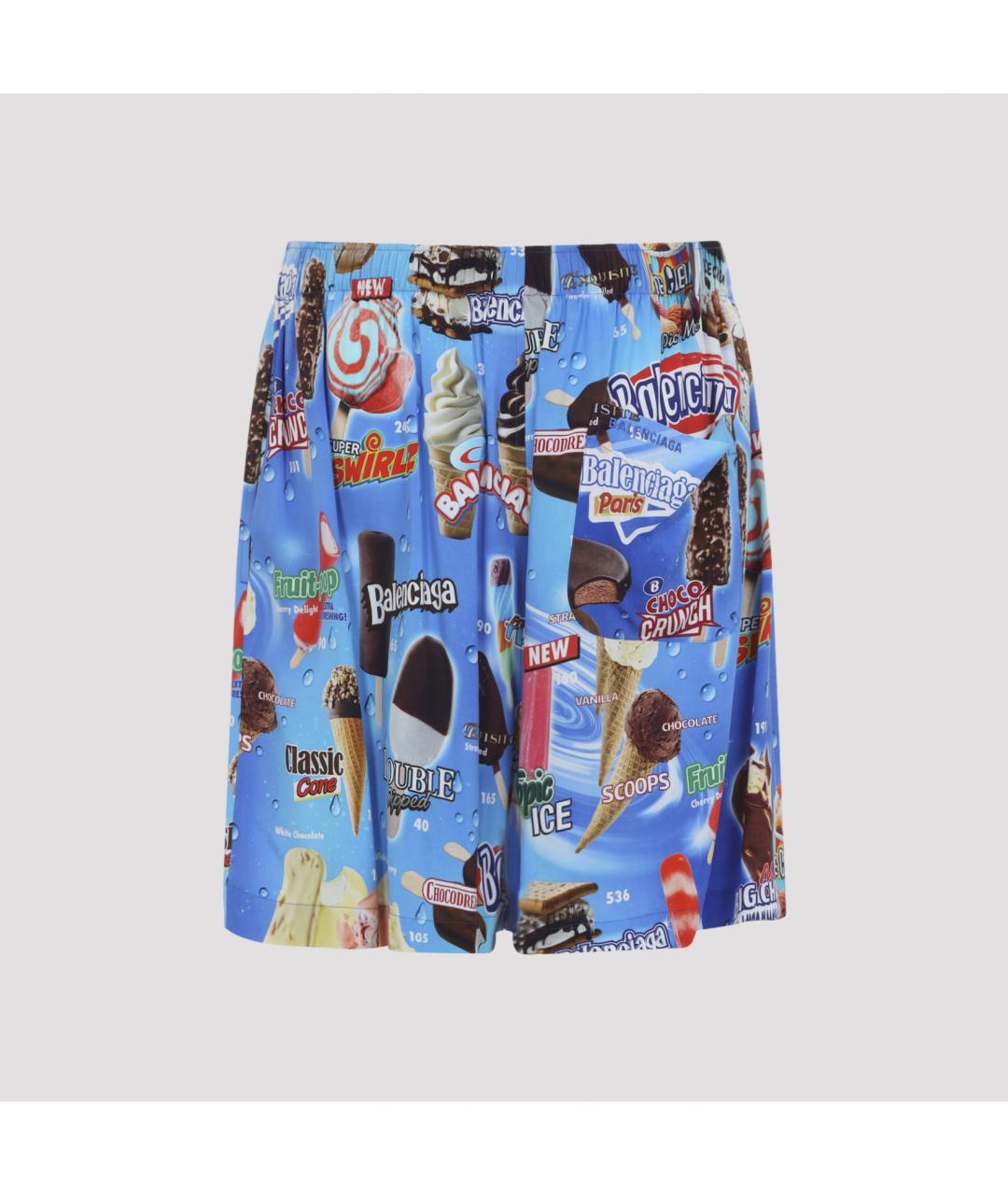 BALENCIAGA Мульти полиэстеровые шорты, фото 3