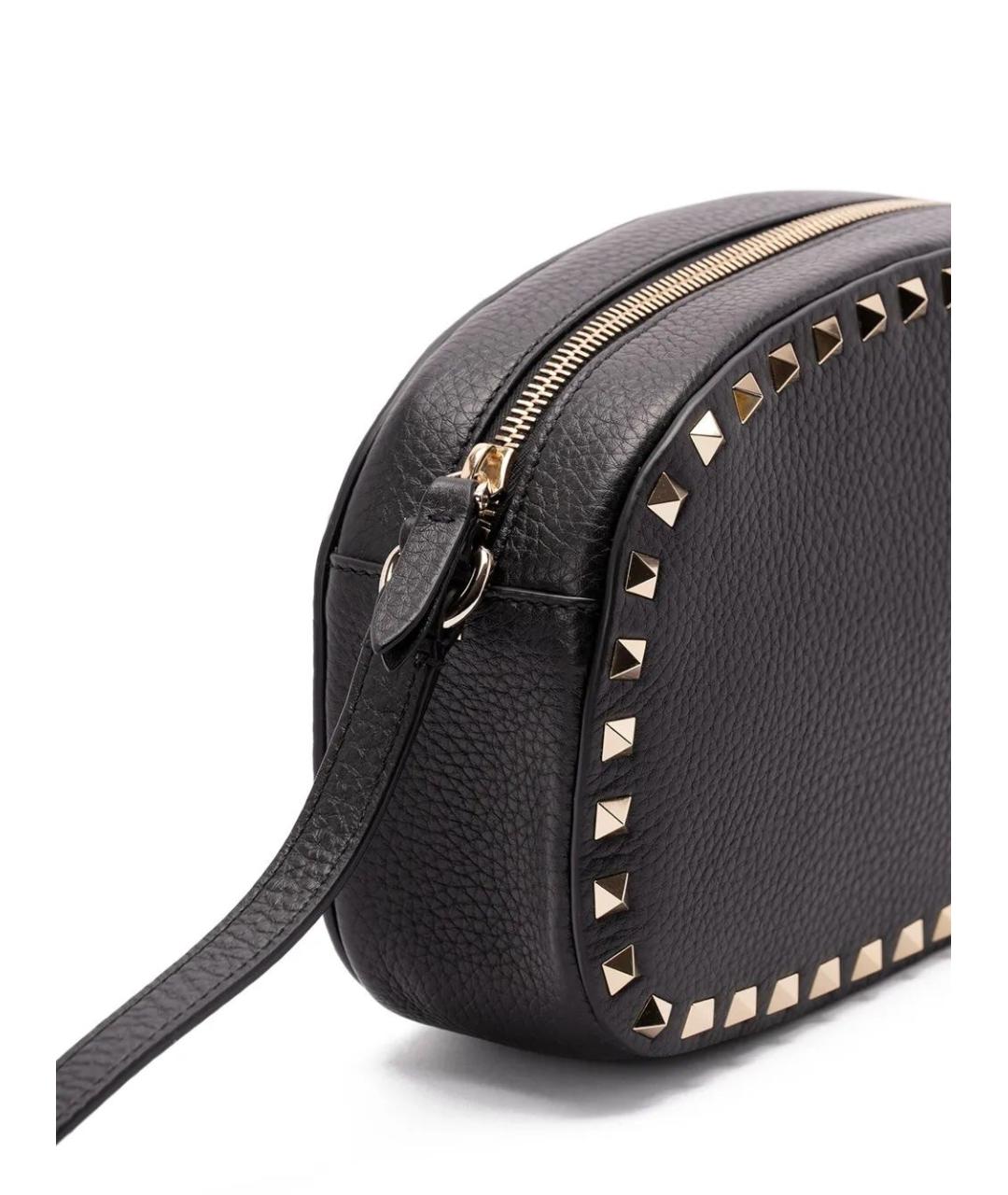 VALENTINO Черная кожаная сумка через плечо, фото 4