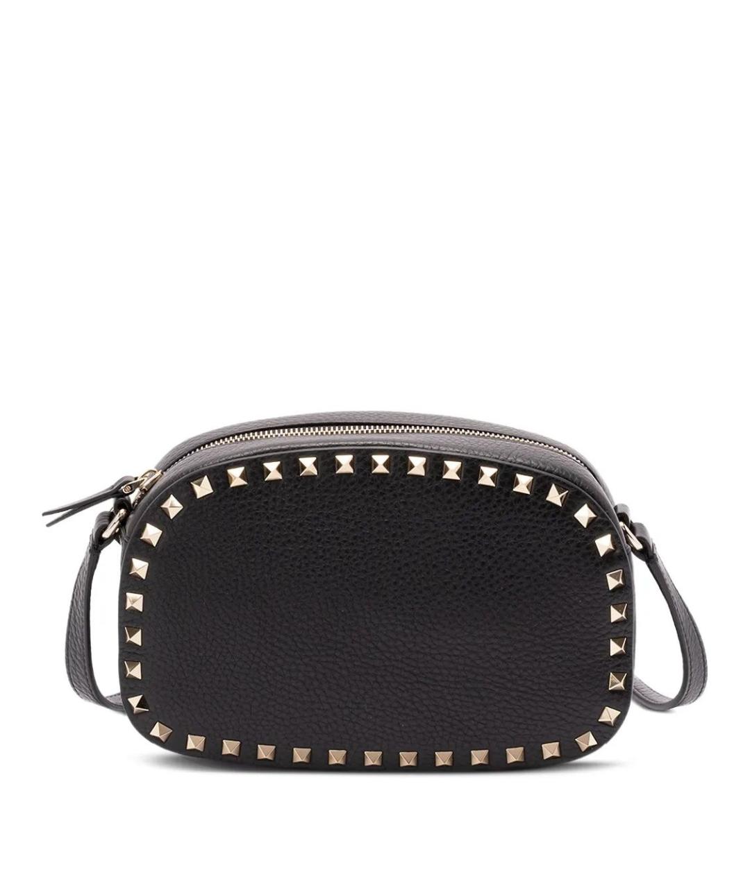 VALENTINO Черная кожаная сумка через плечо, фото 1