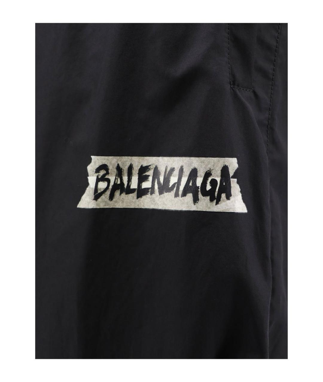 BALENCIAGA Черные полиэстеровые повседневные брюки, фото 3