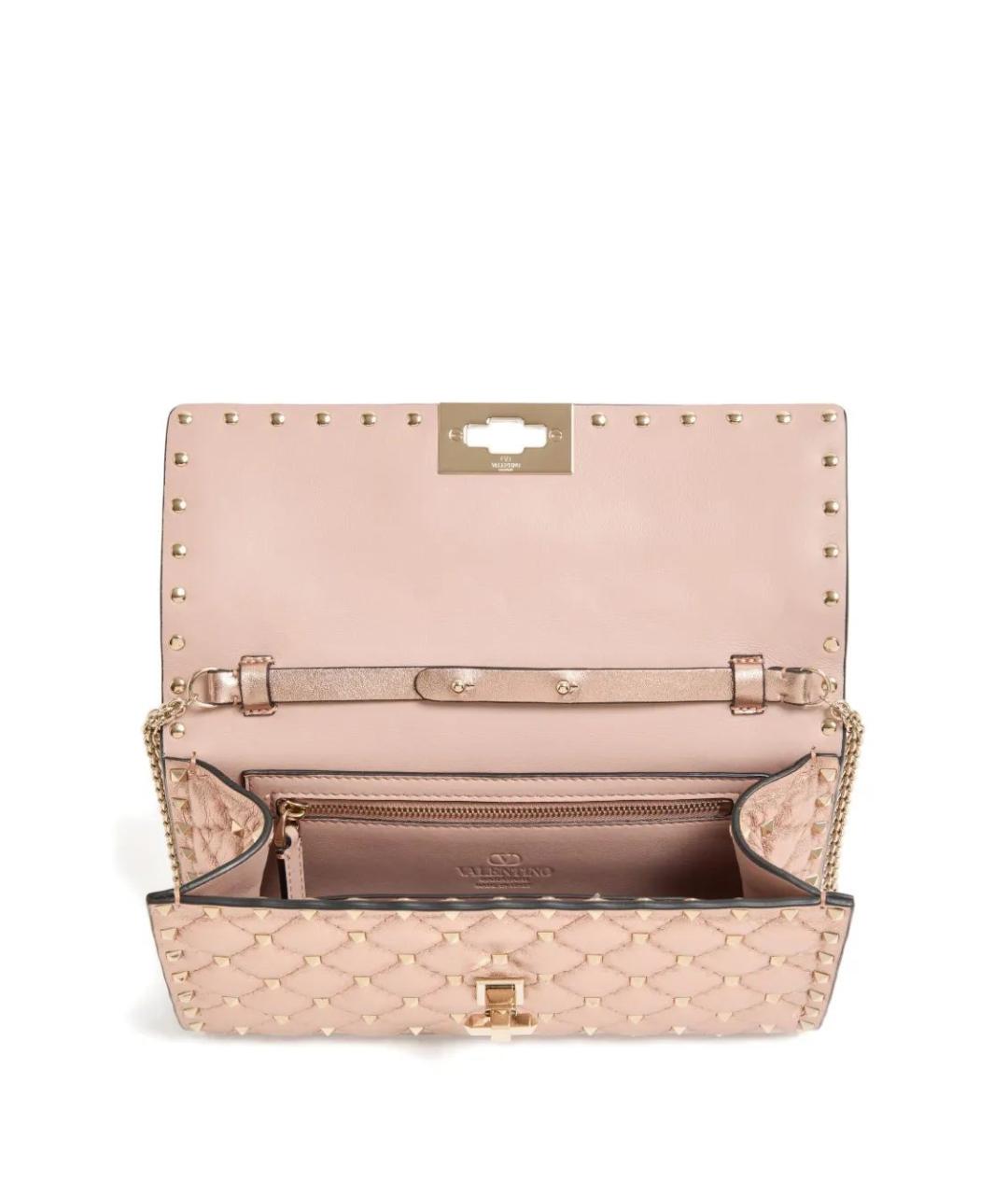 VALENTINO Розовая кожаная сумка через плечо, фото 4