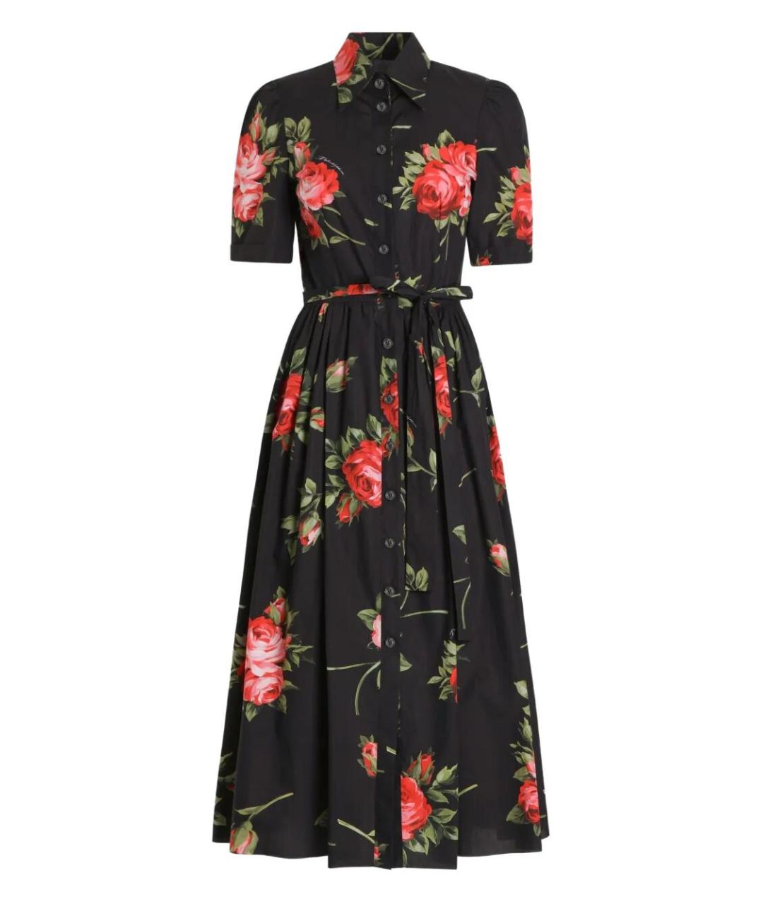 DOLCE&GABBANA Черное хлопковое повседневное платье, фото 1