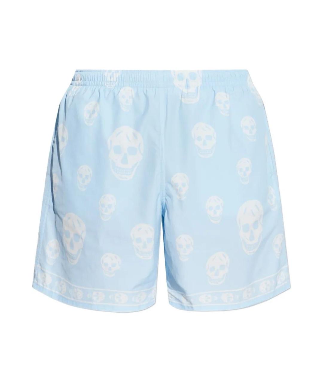 ALEXANDER MCQUEEN Голубые полиамидовые шорты, фото 1