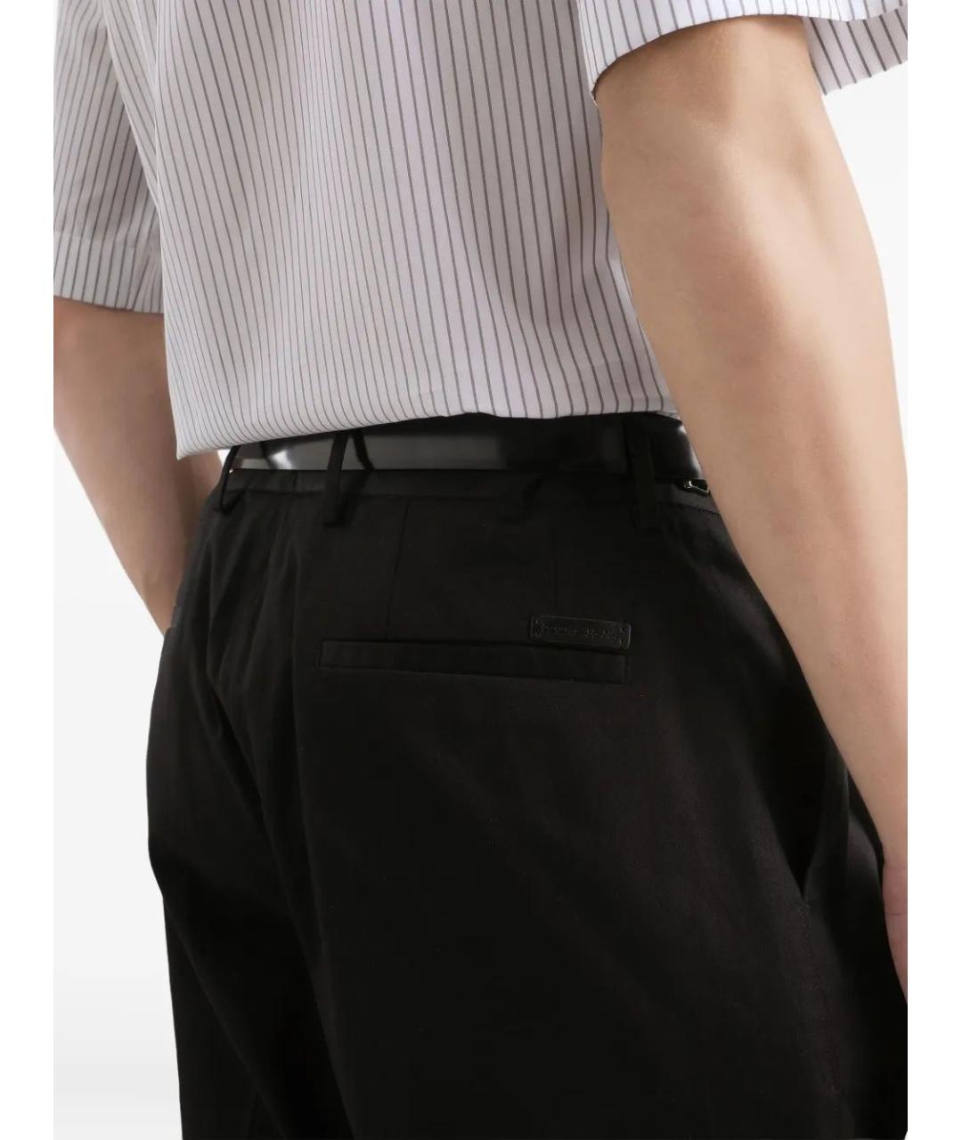 DOLCE&GABBANA Черные хлопковые повседневные брюки, фото 5