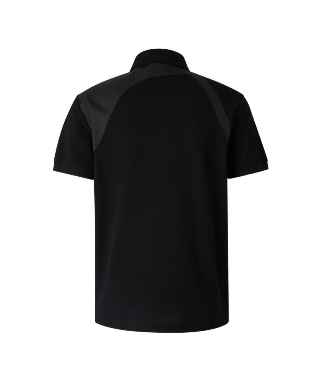 ALEXANDER MCQUEEN Черное хлопковое поло с коротким рукавом, фото 2