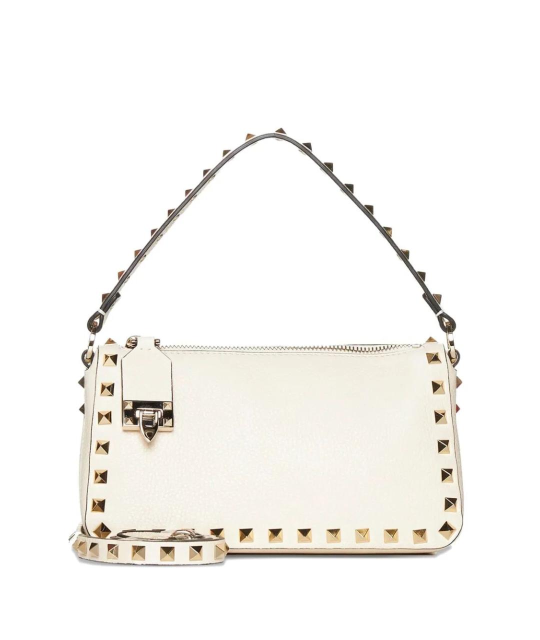 VALENTINO Белая кожаная сумка через плечо, фото 1