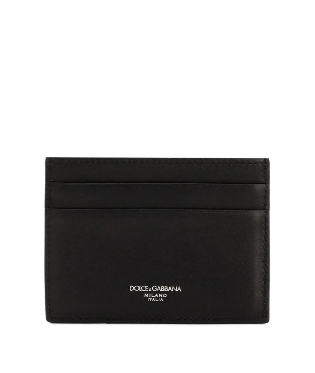 DOLCE&GABBANA Черный кожаный кардхолдер, фото 1