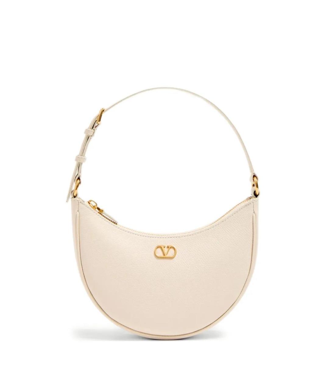 VALENTINO Бежевая кожаная сумка с короткими ручками, фото 1