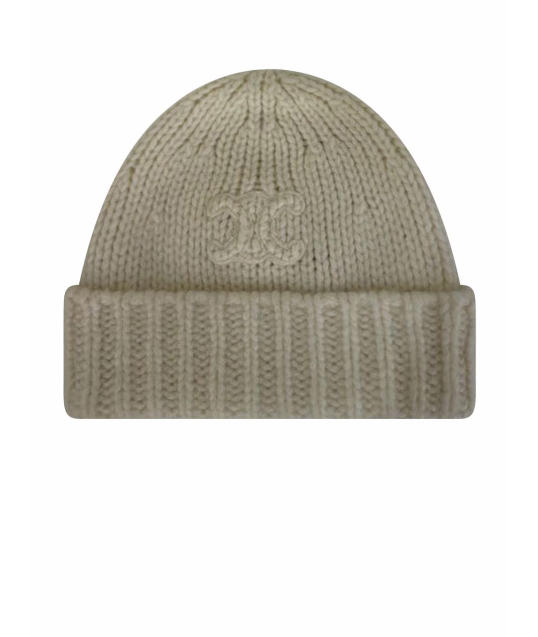 CELINE Бежевая кашемировая шапка, фото 1