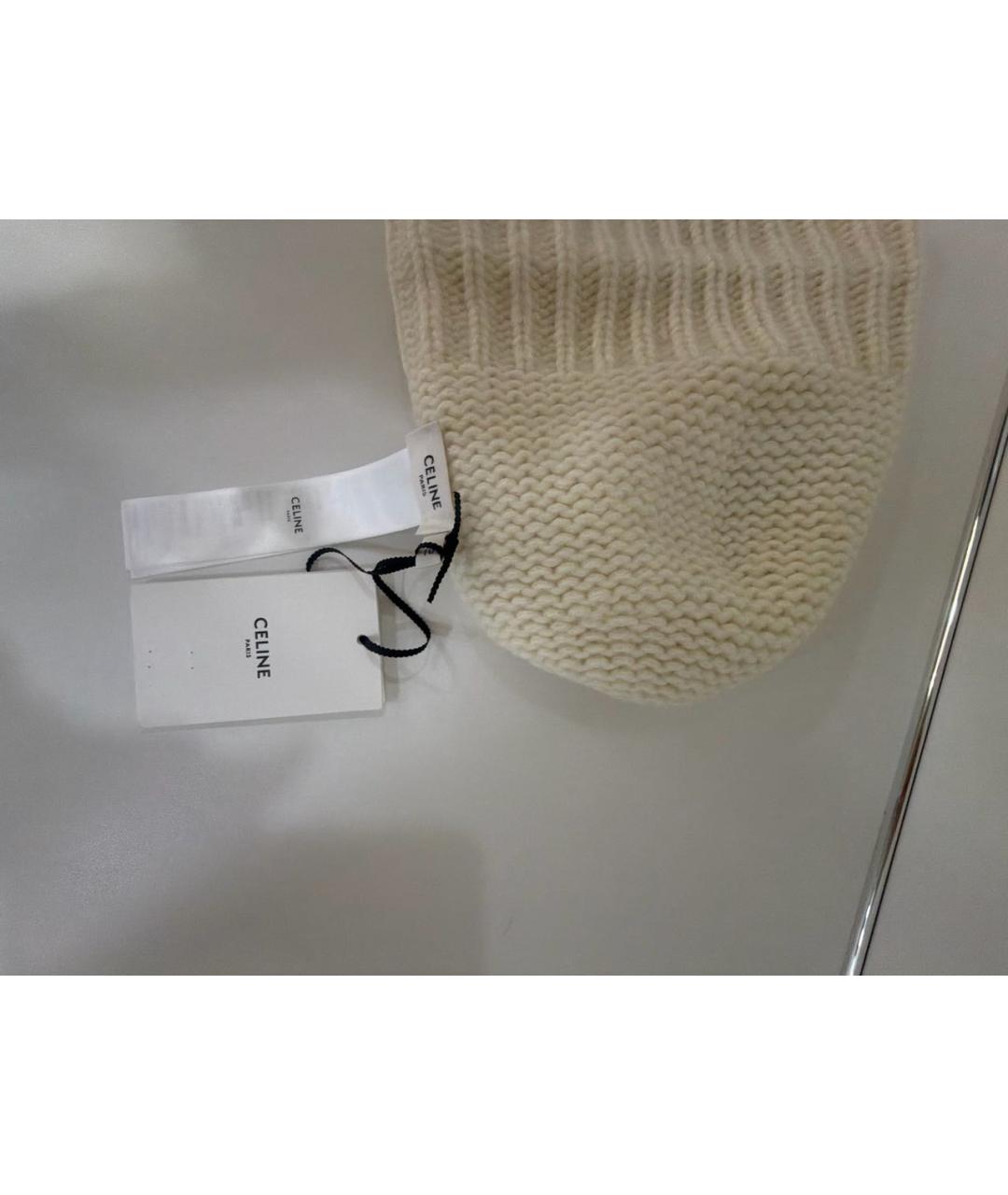 CELINE Бежевая кашемировая шапка, фото 4