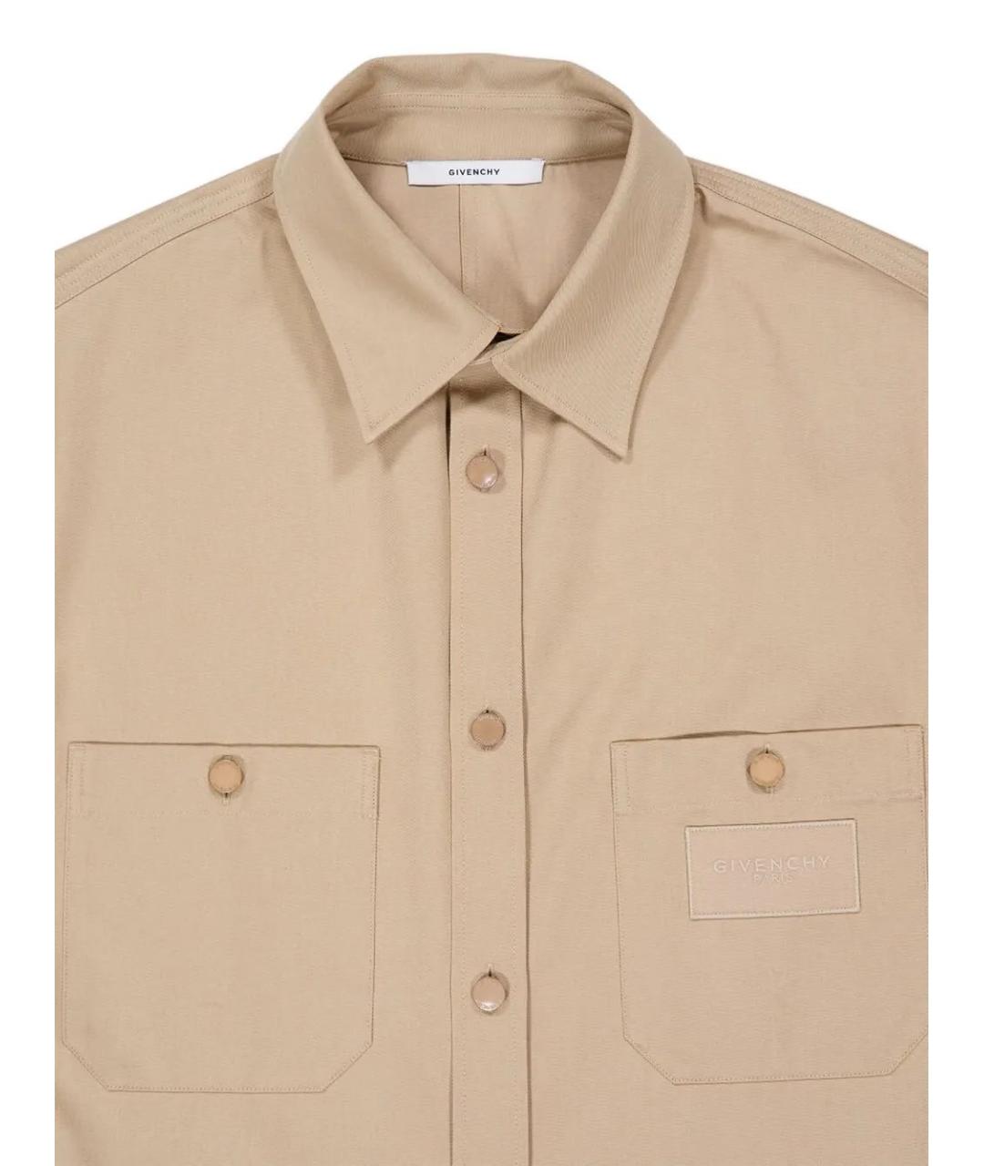GIVENCHY Бежевая хлопковая кэжуал рубашка, фото 4
