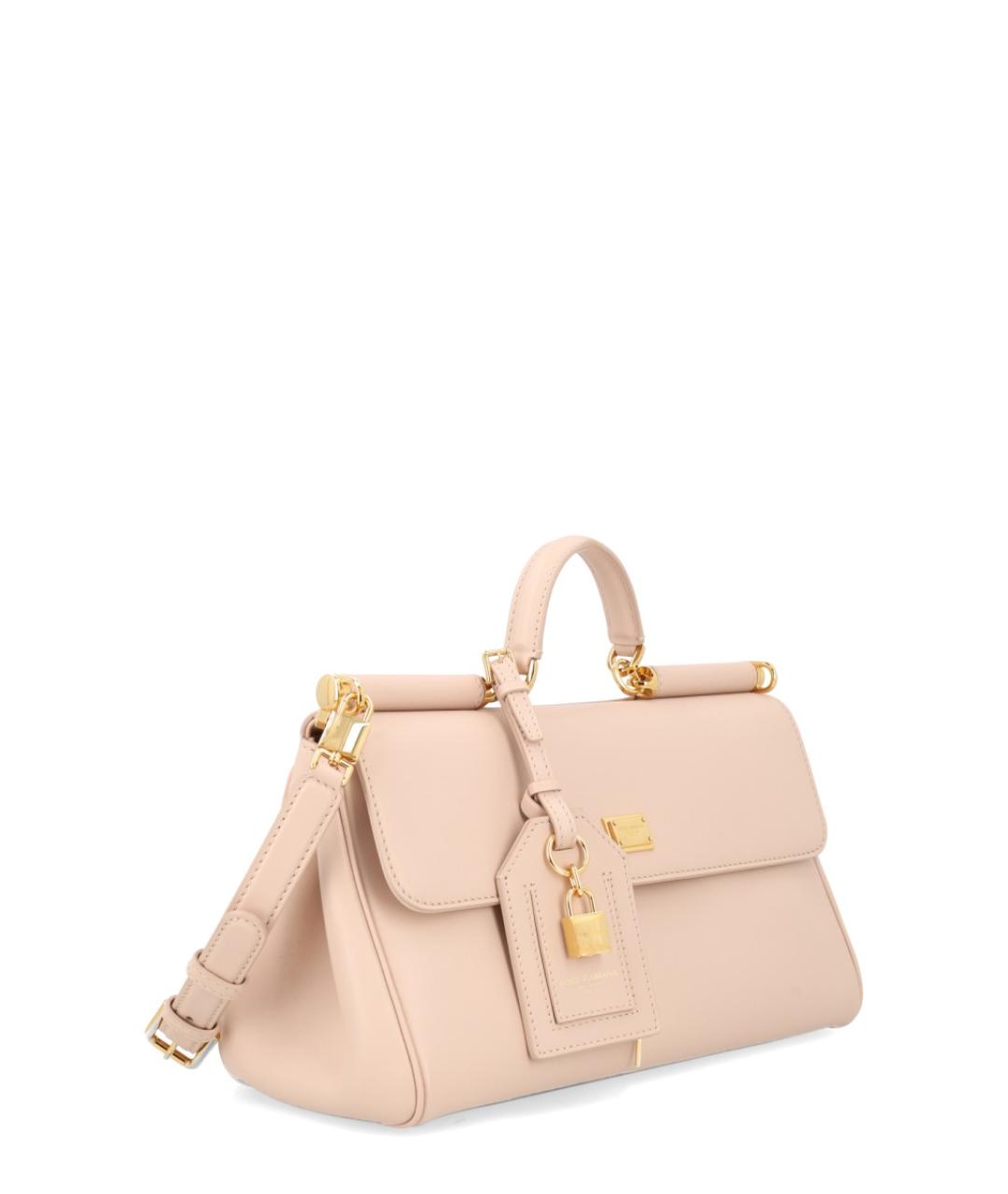 DOLCE&GABBANA Бежевая кожаная сумка через плечо, фото 2