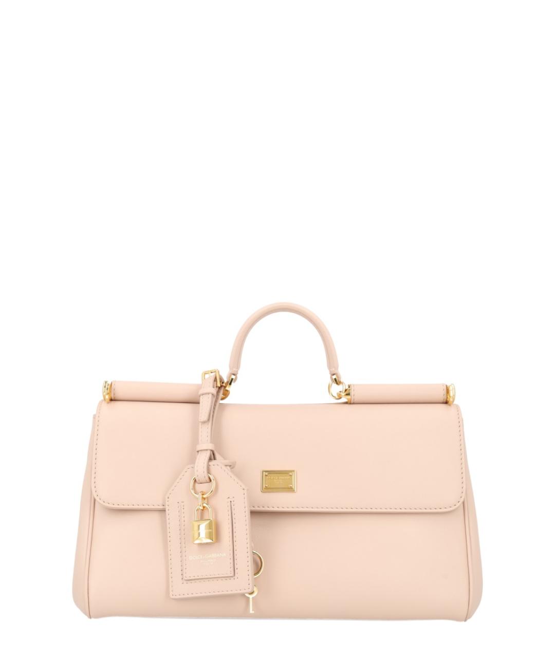 DOLCE&GABBANA Бежевая кожаная сумка через плечо, фото 1