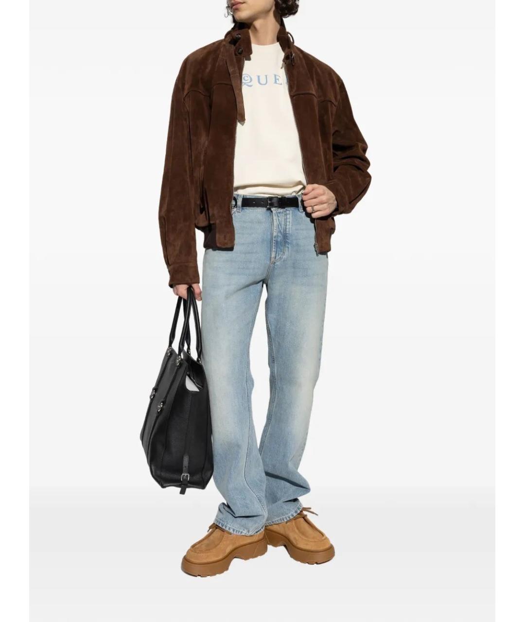 ALEXANDER MCQUEEN Бежевая хлопковая футболка, фото 2