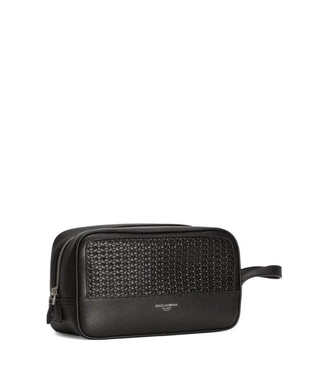 DOLCE&GABBANA Черная кожаная барсетка, фото 3
